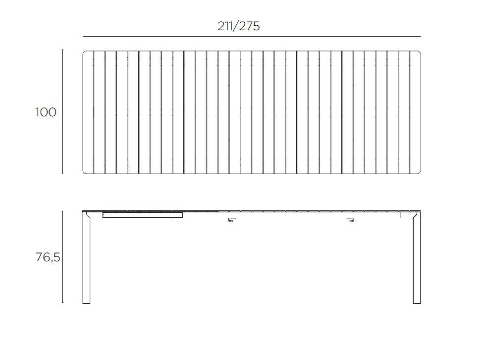 vrtna miza tevere 210 dimenzije