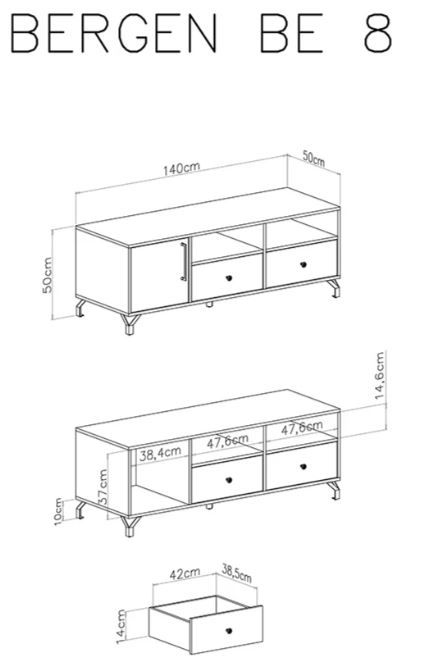 TV element BERGEN dimenzije