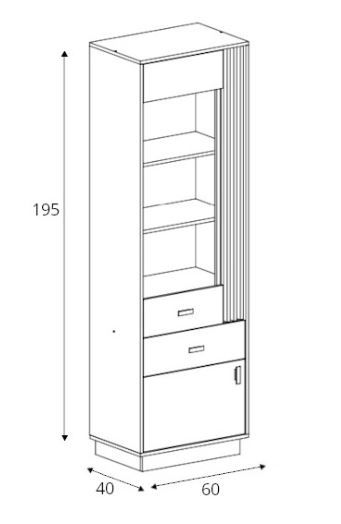 Vitrina Allmo AL3 dimenzije