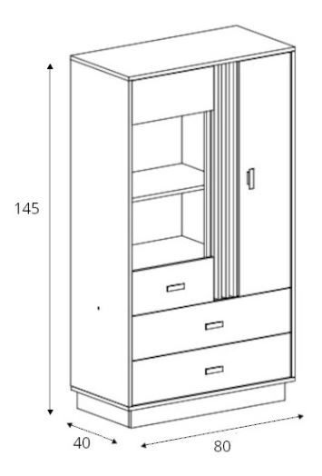 Vitrina Allmo AL4 dimenzije