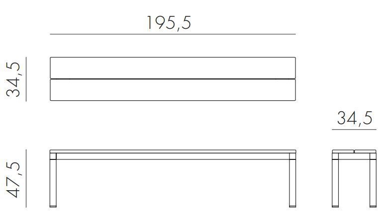 Vrtna klop Rio alu dimenzije