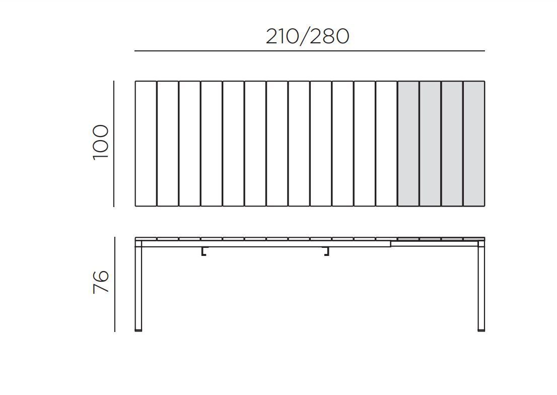 vrtna miza rio 210 dimenzije