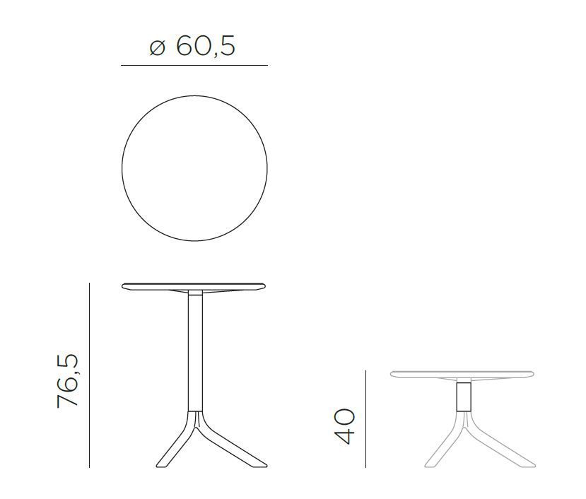 Vrtna mizica Spritz dimenzije
