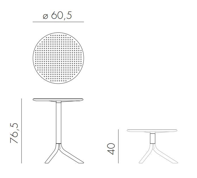 Vrtna mizica Step dimenzije