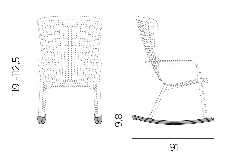 sanke za vrtni gugalnik FOLIO dimenzija