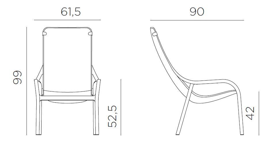 Vrtni počivalnik NET LOUNGE dimenzije