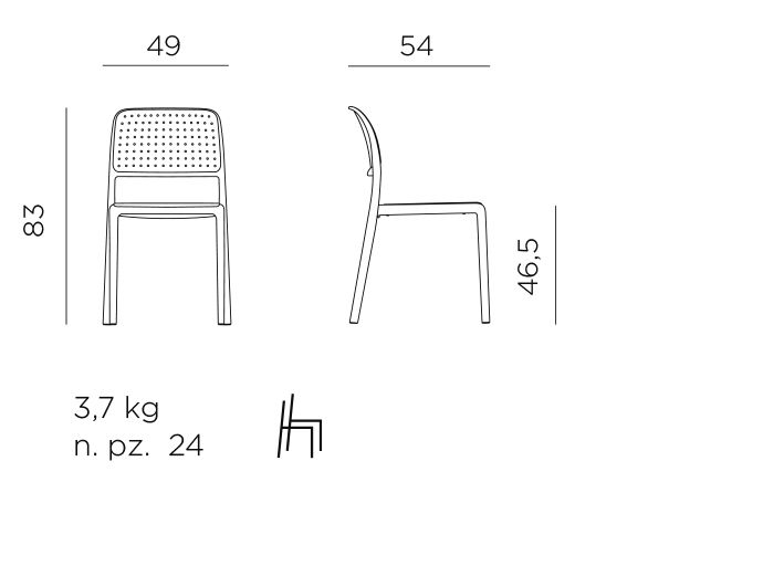 Vrtni stol bora bistrot dimenzije