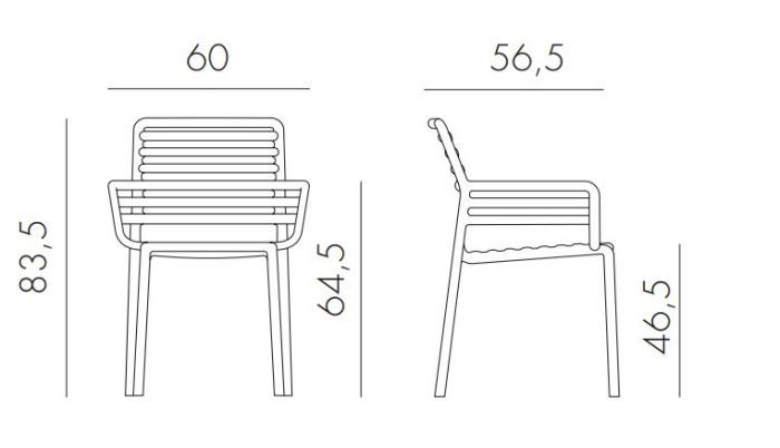 vrtni stol doga dimenzije