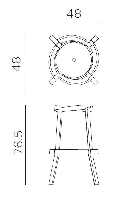 Vrtni barski stol Stack Maxi dimenzije